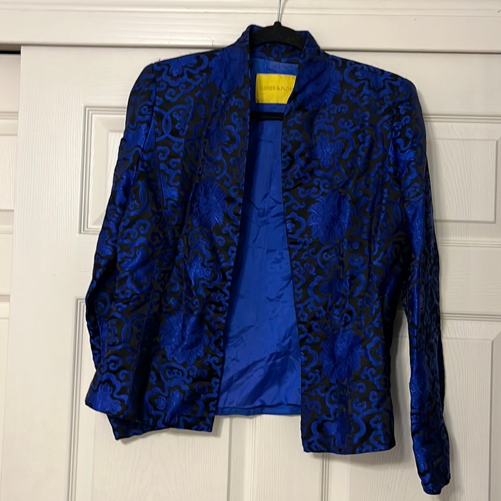 Flores & Flores blue black silky blazer